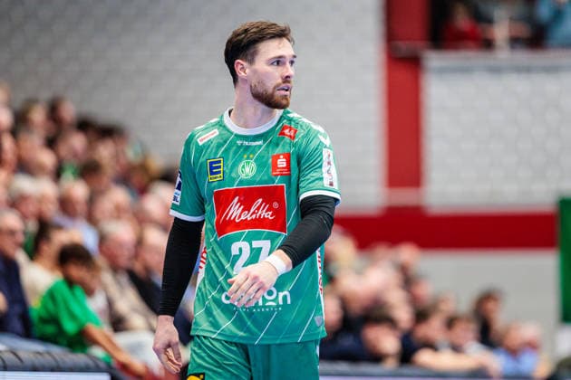 Max Staar (GWD Minden, 27) GER, GWD Minden vs. SC Magdeburg, Handball, 1. Bundesliga, 14. Spieltag, Spielzeit 2025 2026, 29.11.2025 GER, GWD Minden vs. SC Magdeburg, Handball, 1. Bundesliga, 14. Spieltag, Spielzeit 2025 2026, 29.11.2025 Luebbecke Copyright: xEibner-Pressefoto JanxRollingerx EP_JSK