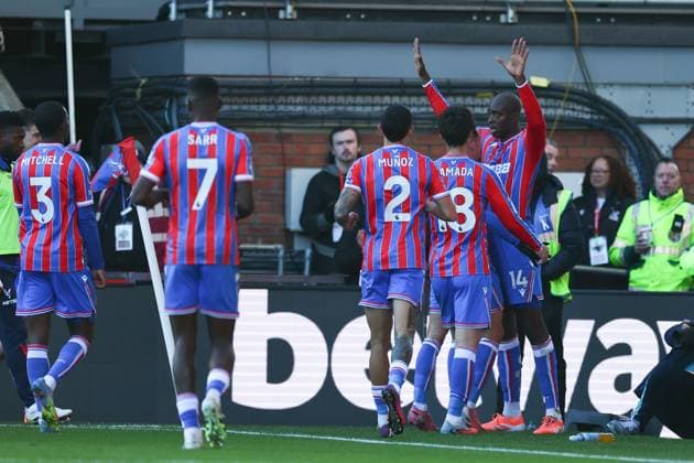 Jean-Philippe Mateta of Crystal Palace celebrates his first penalty but he has to retake due to a double touch Crystal Palace v Manchester United, ManU Premier League, Football, Selhurst Park, London, UK - 30 Nov 2025London Selhurst Park United Kingdom EDITORIAL USE ONLY No use with unauthorised audio, video, data, fixture lists, club league logos or live services. Online in-match use limited to 120 images, no video emulation. No use in betting, games or single club league player publications. Copyright: xSimonxDael Shutterstockx 15941699k