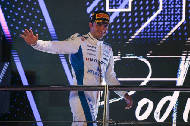 , Podium, Rennen, QAT, Formel 1 Weltmeisterschaft, Qatar Grand Prix, Doha, Lusail, Lusail International Circuit, Sunday, Race Day, 30.11.2025 QAT, Formel 1 Weltmeisterschaft, Qatar Grand Prix, Doha, Lusail, Lusail International Circuit, Sunday, Race Day, 30.11.2025 Doha Copyright: xEibner-Pressefoto AnnikaxGrafx EP_AGF