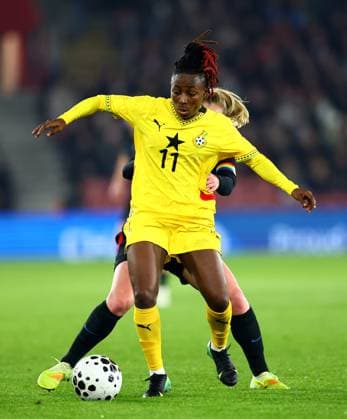 Alice Kusi of Ghana. England Women v Ghana Women, International Friendly, Länderspiel, Nationalmannschaft Football, St Mary s Stadium, Southampton, UK - 02 Dec 2025Southampton St Mary s Stadium United Kingdom EDITORIAL USE ONLY No use with unauthorised audio, video, data, fixture lists, club league logos or live services. Online in-match use limited to 120 images, no video emulation. No use in betting, games or single club league player publications. Copyright: xJamesxMarsh Shutterstockx 16005561bx