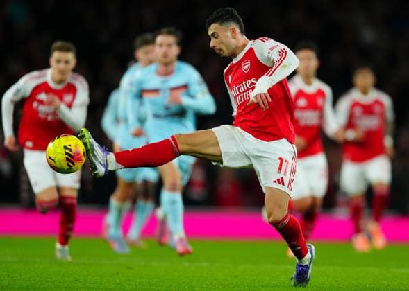 Gabriel Martinelli of Arsenal Arsenal v Brentford, Premier League, Football, Emirates Stadium, London, UK - 03 Dec 2025London Emirates Stadium United Kingdom EDITORIAL USE ONLY No use with unauthorised audio, video, data, fixture lists, club league logos or live services. Online in-match use limited to 120 images, no video emulation. No use in betting, games or single club league player publications. Copyright: xJavierxGarcia Shutterstockx 16006081cr