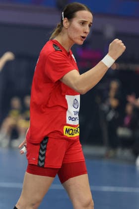 GER, Dortmund, 27th Wommen s World Championship, WM, Weltmeisterschaft 2025, Hauptrunde Main Round, Gruppe Group II 2. Runde Round: Serbien Serbia (SRB) vs. Färöer Inseln Faroe Islands (FRO) 04.12.2025, Westfalenhalle, Dortmund, GER, Dortmund, 27th Wommen s World Championship 2025, Hauptrunde Main Round, Gruppe Group II 2. Runde Round: Serbien Serbia (SRB) vs. Färöer Inseln Faroe Islands (FRO), im Bild: Jovana Jovović (SRB 22), Torjubel Jubel Jubellauf,