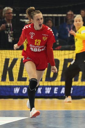 GER, Dortmund, 27th Wommen s World Championship, WM, Weltmeisterschaft 2025, Hauptrunde Main Round, Gruppe Group II, 2. Runde Round: Montenegro (MNE) vs. Deutschland Germany (GER) 04.12.2025, Westfalenhalle, Dortmund, GER, Dortmund, 27th Wommen s World Championship 2025, Hauptrunde Main Round, Gruppe Group II, 2. Runde Round: Montenegro (MNE) vs. Deutschland Germany (GER) , im Bild: Torjubel Jubel Jubellauf, Dijana TRIVIÄÜ (MNE 13),