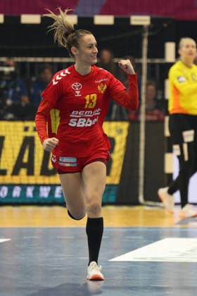 GER, Dortmund, 27th Wommen s World Championship, WM, Weltmeisterschaft 2025, Hauptrunde Main Round, Gruppe Group II, 2. Runde Round: Montenegro (MNE) vs. Deutschland Germany (GER) 04.12.2025, Westfalenhalle, Dortmund, GER, Dortmund, 27th Wommen s World Championship 2025, Hauptrunde Main Round, Gruppe Group II, 2. Runde Round: Montenegro (MNE) vs. Deutschland Germany (GER) , im Bild: Torjubel Jubel Jubellauf, Dijana TRIVIÄÜ (MNE 13),