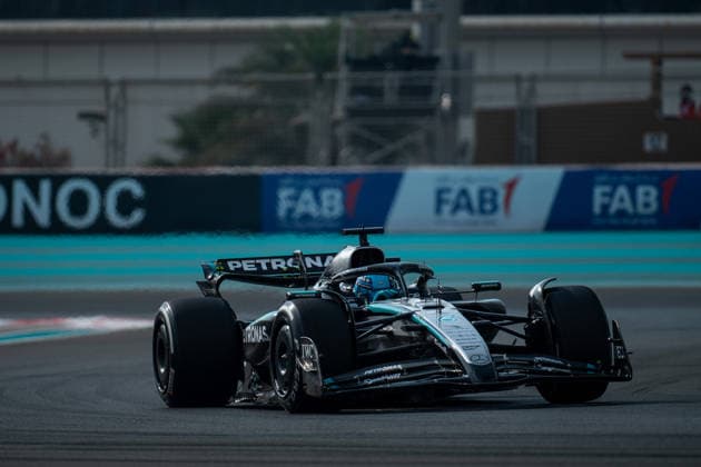 George Russell (Mercedes-AMG Petronas F1 Team, Großbritannien, 63) im F1 W16, UAE, Formel 1 Weltmeisterschaft, Abu Dhabi Grand Prix, Yas Marina Circuit, Freies Training, 05.12.2025 UAE, Formel 1 Weltmeisterschaft, Abu Dhabi Grand Prix, Yas Marina Circuit, Freies Training, 05.12.2025 Yas Marina Island Copyright: xEibner-Pressefoto Memmlerx EP_MMR