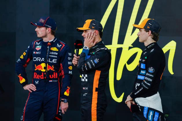 Abu Dhabi, Yas Marina: F1 GP Abu Dhabi 2025, Qualifying, No. 4 No. 1 Max Verstappen (NED), Red Bull Racing RB21, Honda, Lando Norris (GBR), McLaren MCL39, Mercedes, No. 81 Oscar Piastri (AUS), McLaren MCL39, Mercedes Abu Dhabi Abu Dhabi