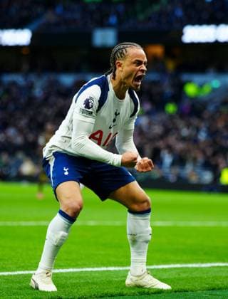 Xavi Simons of Tottenham Hotspur celebrates his assist for the opening goal Tottenham Hotspur v Brentford, Premier League, Football, Tottenham Hotspur Stadium, London, UK - 06 Dec 2025London Tottenham Hotspur Stadium United Kingdom EDITORIAL USE ONLY No use with unauthorised audio, video, data, fixture lists, club league logos or live services. Online in-match use limited to 120 images, no video emulation. No use in betting, games or single club league player publications. Copyright: xJavierxGarcia Shutterstockx 16009239n