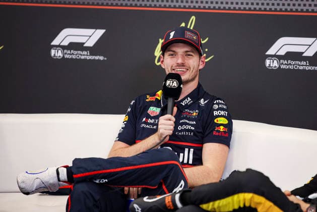 F1 - ABU DHABI GRAND PRIX 2025 VERSTAPPEN Max (ned), Red Bull Racing RB21, portrait press conference, PK, Pressekonferenz during the 2025 Formula 1 Abu Dhabi Grand Prix, 24th round of the 2025 FIA Formula One World Championship, WM, Weltmeisterschaft from December 05 to 07, 2025 on the Yas Marina Circuit, in Abu Dhabi, United Arab Emirates - Abu DhabiUnited Arab Emirates Copyright: xXavixBonillax