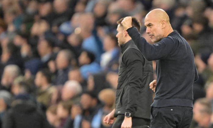 Manager Pep Guardiola of Manchester City celebrates Josko Gvardiol of Manchester City scoring the second goal 2-0 Manchester City v Sunderland, Premier League, Football, Etihad Stadium, Manchester, UK - 06 Dec 2025Manchester Etihad Stadium United Kingdom EDITORIAL USE ONLY No use with unauthorised audio, video, data, fixture lists, club league logos or live services. Online in-match use limited to 120 images, no video emulation. No use in betting, games or single club league player publications. Copyright: xGreigxCowie Shutterstockx 16009223t