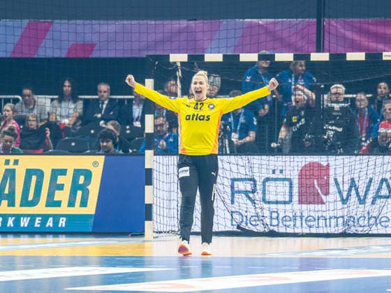 Katharina Filter (Deutschland, 42) jubelt lautstark, Spanien vs. Deutschland, Handball, Weltmeisterschaft, Frauen, Spielzeit 2025 2026, 06.12.2025, Spanien vs. Deutschland, Handball, Weltmeisterschaft, Frauen, Spielzeit 2025 2026, 06.12.2025 Dortmund Copyright: xEibner-Pressefoto MichaelxSchmidx EP_MST