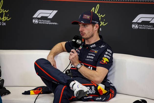 F1 - ABU DHABI GRAND PRIX 2025 VERSTAPPEN Max (ned), Red Bull Racing RB21, portrait press conference, PK, Pressekonferenz during the 2025 Formula 1 Abu Dhabi Grand Prix, 24th round of the 2025 FIA Formula One World Championship, WM, Weltmeisterschaft from December 05 to 07, 2025 on the Yas Marina Circuit, in Abu Dhabi, United Arab Emirates - Abu DhabiUnited Arab Emirates Copyright: xXavixBonillax