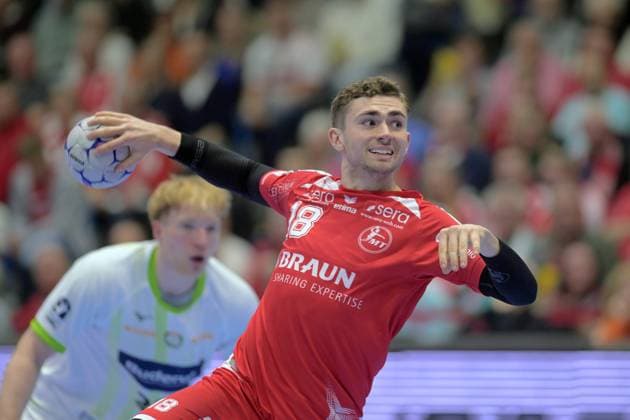Florian Drosten (MT Melsungen 18) beim Wuf , GER, MT Melsungen - HSG Wetzlar, Handball, 1. Bundesliga, 15. Spieltag, Saison 2025 2026, 07.12.2025, GER, MT Melsungen - HSG Wetzlar, Handball, 1. Bundesliga, 15. Spieltag, Saison 2025 2026, 07.12.2025 Kassel Copyright: xEibner-Pressefotox xRolandxSippelx EP_RSL