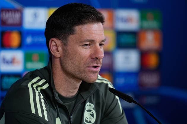 December 9, 2025, Valdebebas, Madrid, Spain: Xabi Alonso, head coach of Real Madrid, attends his press conference, PK, Pressekonferenz prior to their UEFA Champions League 2025 26 match against Manchester City at Ciudad Deportiva Real Madrid on December 09, 2025, in Valdebebas, Madrid, Spain. Valdebebas Spain - ZUMAa181 20251209_zaa_a181_017 Copyright: xDennisxAgyemanx