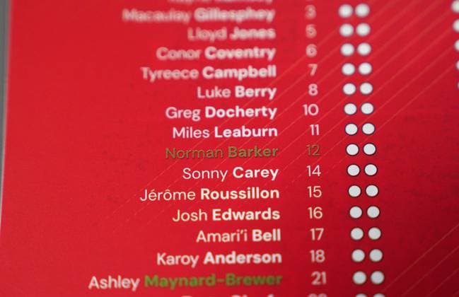 In the programme team listing next to No12, a memorial for Charlton Athletic fan Norman Barker, known as Headphones Norm who died during the home match against Portsmouth causing the match to be abandoned. Charlton Athletic v Middlesbrough, Sky Bet Championship, Football, The Valley, London, UK - 09 Dec 2025London The Valley United Kingdom EDITORIAL USE ONLY No use with unauthorised audio, video, data, fixture lists, club league logos or live services. Online in-match use limited to 120 images, no video emulation. No use in betting, games or single club league player publications. Copyright: xJedxLeicester Shutterstockx 16009821a