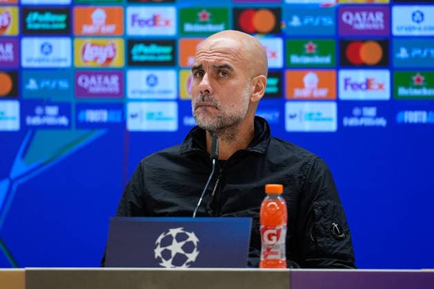 December 9, 2025, Madrid, Madrid, Spain: Pep Guardiola, head coach of Manchester City, attends his press conference, PK, Pressekonferenz ahead of their UEFA Champions League 2025 26 match against Real Madrid CF at Bernabeu stadium on December 09, 2025, in Madrid, Spain. Madrid Spain - ZUMAa181 20251209_zaa_a181_077 Copyright: xDennisxAgyemanx