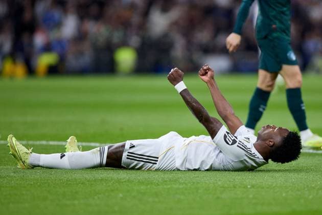 Vinicius Jr of Real Madrid CF Real Madrid v Manchester City, UEFA Champions League, Football, Estadio Santiago Bernabeu, Madrid, Spain - 10 Dec 2025Madrid Estadio Santiago Bernabu Spain EDITORIAL USE ONLY No use with unauthorised audio, video, data, fixture lists, club league logos or live services. Online in-match use limited to 120 images, no video emulation. No use in betting, games or single club league player publications. Copyright: xRubenxAlbarran Shutterstockx 16073023d