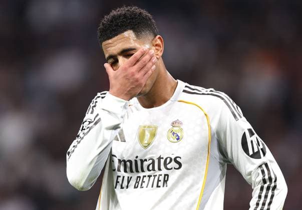 Jude Bellingham of Real Madrid shows a look of dejection Real Madrid v Manchester City, UEFA Champions League, Group Stage, Football, Bernabeu, Madrid, Spain - 10 Dec 2025Madrid Bernabeu Spain EDITORIAL USE ONLY No use with unauthorised audio, video, data, fixture lists, club league logos or live services. Online in-match use limited to 120 images, no video emulation. No use in betting, games or single club league player publications. Copyright: xKieranxMcManus Shutterstockx 16009961bo
