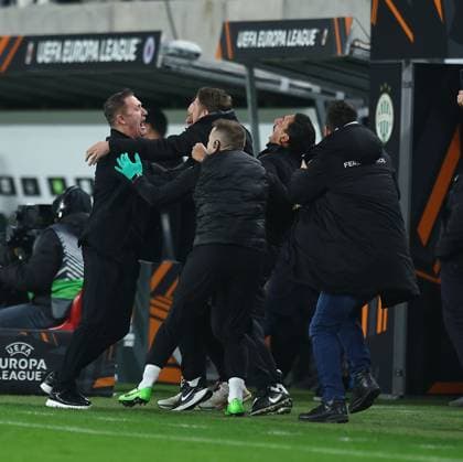 Robbie Keane head coach of Ferencvaros celebrates his sides equalising goal Ferencvaros v Rangers, UEFA Europa League, Group Stage, Football, Groupama Arena, Budapest, Hungary - 11 Dec 2025Budapest Groupama Arena Hungary EDITORIAL USE ONLY No use with unauthorised audio, video, data, fixture lists, club league logos or live services. Online in-match use limited to 120 images, no video emulation. No use in betting, games or single club league player publications. Copyright: xMichaelxZemanek Shutterstockx 16080575x