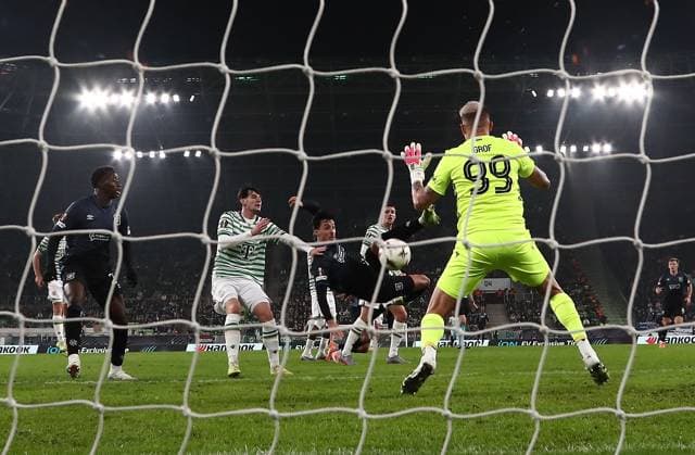 Bojan Miovski of Rangers scores the opening goal past David Grof of Ferencvaros Ferencvaros v Rangers, UEFA Europa League, Group Stage, Football, Groupama Arena, Budapest, Hungary - 11 Dec 2025Budapest Groupama Arena Hungary EDITORIAL USE ONLY No use with unauthorised audio, video, data, fixture lists, club league logos or live services. Online in-match use limited to 120 images, no video emulation. No use in betting, games or single club league player publications. Copyright: xMichaelxZemanek Shutterstockx 16080575aa
