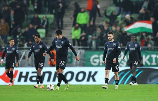 Bojan Miovski of Rangers reacts after conceding a goal Ferencvaros v Rangers, UEFA Europa League, Group Stage, Football, Groupama Arena, Budapest, Hungary - 11 Dec 2025Budapest Groupama Arena Hungary EDITORIAL USE ONLY No use with unauthorised audio, video, data, fixture lists, club league logos or live services. Online in-match use limited to 120 images, no video emulation. No use in betting, games or single club league player publications. Copyright: xMichaelxZemanek Shutterstockx 16080575ae