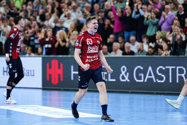 Torjubel Domen Novak (SG Flensburg-Handewitt, 63) GER, SG Flensburg-Handewitt vs. Fuechse Berlin, Handball, Bundesliga, Spieltag 16, Saison 2026 2026, 11.12.2025 GER, SG Flensburg-Handewitt vs. Fuechse Berlin, Handball, Bundesliga, Spieltag 16, Saison 2026 2026, 11.12.2025 Flensburg Copyright: xEibner-Pressefoto MarcelxvonxFehrnx EP_MFN