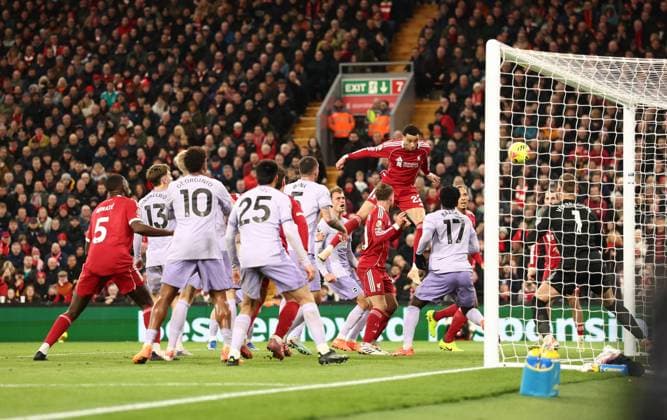 Hugo Ekitike of Liverpool scores a goal 2-0. Liverpool v Brighton and Hove Albion, Premier League, Football, Anfield, Liverpool, UK - 13 Dec 2025Liverpool Anfield United Kingdom EDITORIAL USE ONLY No use with unauthorised audio, video, data, fixture lists, club league logos or live services. Online in-match use limited to 120 images, no video emulation. No use in betting, games or single club league player publications. Copyright: xRyanxBrowne Shutterstockx 16081506cl