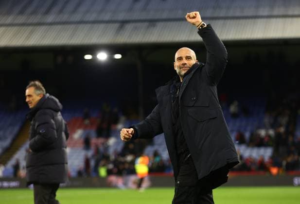 Pep Guardiola manager of Manchester City acknowledges the fans Crystal Palace v Manchester City, Premier League, Football, Selhurst Park, London, UK - 14 Dec 2025London Selhurst Park United Kingdom EDITORIAL USE ONLY No use with unauthorised audio, video, data, fixture lists, club league logos or live services. Online in-match use limited to 120 images, no video emulation. No use in betting, games or single club league player publications. Copyright: xMichaelxZemanek Shutterstockx 16081573bh