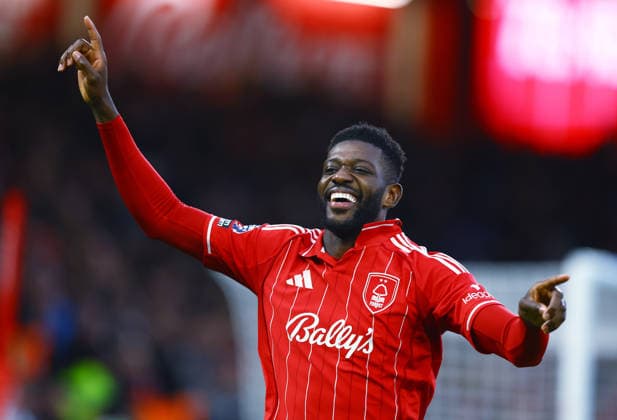 Ibrahim Sangare of Nottingham Forest celebrates scoring a goal to make it 3-0 Nottingham Forest v Tottenham Hotspur, Premier League, Football, City Ground, Nottingham, UK - 14 Dec 2025Nottingham City Ground United Kingdom EDITORIAL USE ONLY No use with unauthorised audio, video, data, fixture lists, club league logos or live services. Online in-match use limited to 120 images, no video emulation. No use in betting, games or single club league player publications. Copyright: xMattxWest Shutterstockx 16081575bt