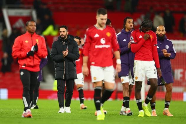 Manchester United, ManU manager Ruben Amorim at full time Manchester United v AFC Bournemouth, Premier League, Football, Old Trafford, Manchester, UK - 15 Dec 2025Manchester Old Trafford United Kingdom EDITORIAL USE ONLY No use with unauthorised audio, video, data, fixture lists, club league logos or live services. Online in-match use limited to 120 images, no video emulation. No use in betting, games or single club league player publications. Copyright: xPaulxCurrie Shutterstockx 16112816fj