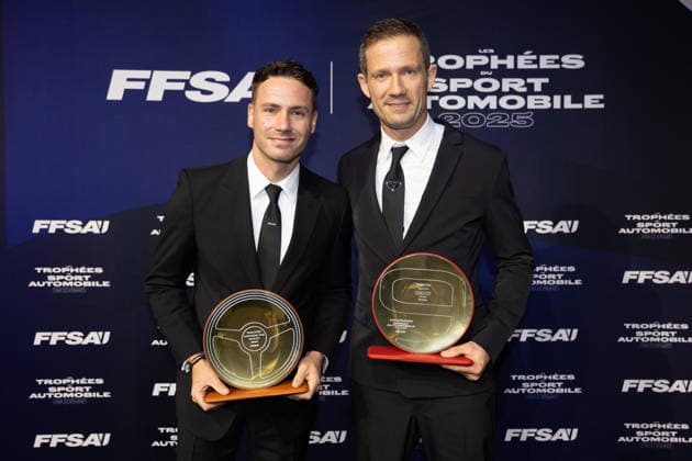FFSA - LES TROPHEES DU AUTOMOBILE 2025 LANDAIS Vincent, Champion du Monde WRC, Motorsport Rallye, WM - Copilote, Volant d Or, portrait, OGIER Sà bastien, Champion de Monde WRC, Volant d Or, portrait during Les Trophà es du Sport Automobile 2025 at Salle Pleyel, on December 18, 2025 in Paris, France - ParisFrance Copyright: xJULIENxDELFOSSEx