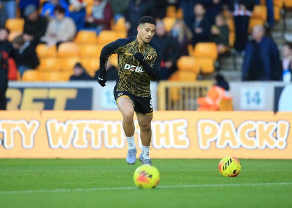 Joao Gomes of Wolverhampton Wanderers warms up with team mates ahead of their Premier League match against Brentford at the Molineux stadium. Wolverhampton Wanderers v Brentford, Premier League, Football, Molineux, Wolverhampton, UK - 20 Dec 2025Wolverhampton Molineux United Kingdom EDITORIAL USE ONLY No use with unauthorised audio, video, data, fixture lists, club league logos or live services. Online in-match use limited to 120 images, no video emulation. No use in betting, games or single club league player publications. Copyright: xLindseyxParnaby Shutterstockx 16148976m