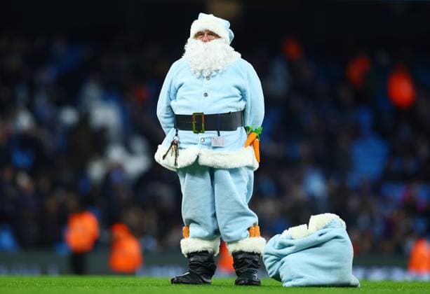 Father Christmas at Manchester City Manchester City v West Ham United, Premier League, Football, Etihad Stadium, Manchester, UK - 20 Dec 2025Manchester Etihad Stadium United Kingdom EDITORIAL USE ONLY No use with unauthorised audio, video, data, fixture lists, club league logos or live services. Online in-match use limited to 120 images, no video emulation. No use in betting, games or single club league player publications. Copyright: xMattxWest Shutterstockx 16148949r