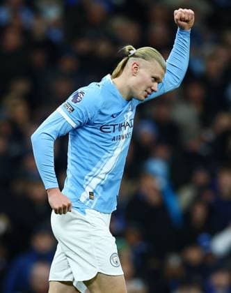 Erling Haaland of Manchester City celebrates scoring a goal to make it 3-0 Manchester City v West Ham United, Premier League, Football, Etihad Stadium, Manchester, UK - 20 Dec 2025Manchester Etihad Stadium United Kingdom EDITORIAL USE ONLY No use with unauthorised audio, video, data, fixture lists, club league logos or live services. Online in-match use limited to 120 images, no video emulation. No use in betting, games or single club league player publications. Copyright: xMattxWest Shutterstockx 16148949ah