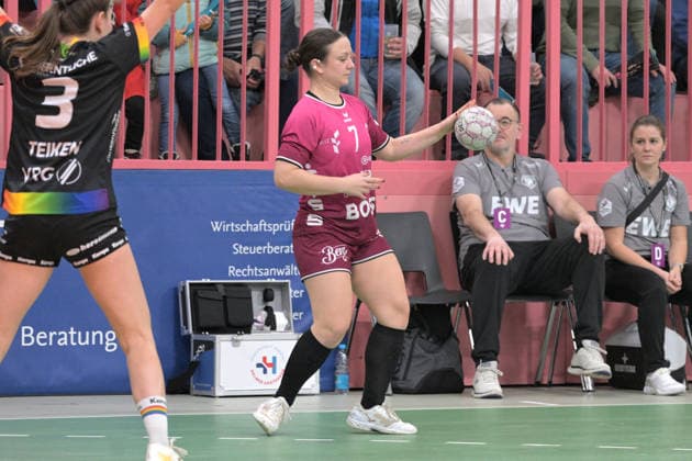 Sabrina Troester (TusSies Metzingen, 07) TusSies Metzingen vs. VfL Oldenburg, Handball, Alsco HBF, 11.Ligaspieltag, Saison 2025 2026, 21.12.2025 TusSies Metzingen vs. VfL Oldenburg, Handball, Alsco HBF, 11.Ligaspieltag, Saison 2025 2026, 21.12.2025 Tuebingen Copyright: xEibner-Pressefoto TobiasxBaurx EP_TBR