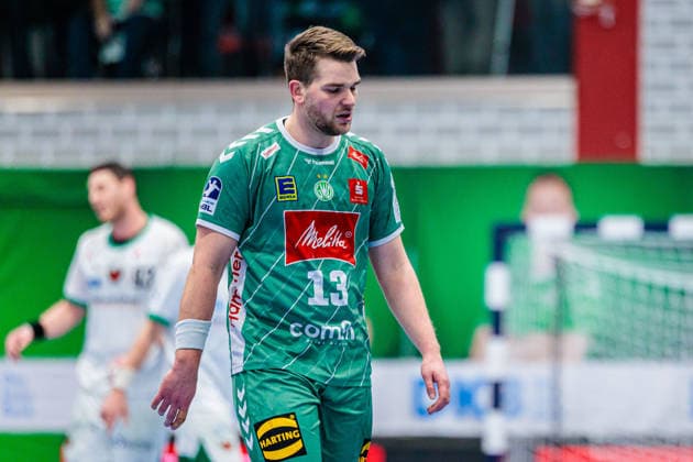 Ian Weber (GWD Minden, 13) ist enttaeuscht unzufrieden GER, GWD Minden vs. Fuechse Berlin, Handball, 1. Bundesliga, 18. Spieltag, Spielzeit 2025 2026, 21.12.2025 GER, GWD Minden vs. Fuechse Berlin, Handball, 1. Bundesliga, 18. Spieltag, Spielzeit 2025 2026, 21.12.2025 Luebbecke Copyright: xEibner-Pressefoto JanxRollingerx EP_JSK