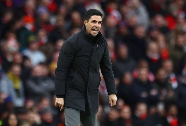 Mikel Arteta manager of Arsenal Arsenal v Brighton and Hove Albion, Premier League, Football, Emirates Stadium, London, UK - 27 Dec 2025London Emirates Stadium United Kingdom EDITORIAL USE ONLY No use with unauthorised audio, video, data, fixture lists, club league logos or live services. Online in-match use limited to 120 images, no video emulation. No use in betting, games or single club league player publications. Copyright: xMichaelxZemanek Shutterstockx 16213159c