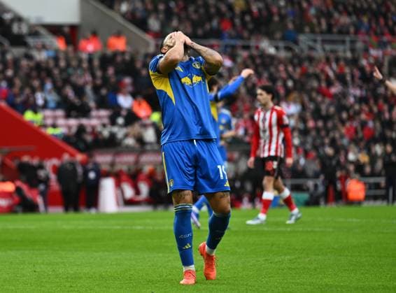 Noah Okafor of Leeds United rues a missed chance on goal Sunderland v Leeds United, Premier League, Football, Stadium of Light, Sunderland, UK - 28 Dec 2025Sunderland Stadium of Light United Kingdom EDITORIAL USE ONLY No use with unauthorised audio, video, data, fixture lists, club league logos or live services. Online in-match use limited to 120 images, no video emulation. No use in betting, games or single club league player publications. Copyright: xRichardxLee Shutterstockx 16213166x