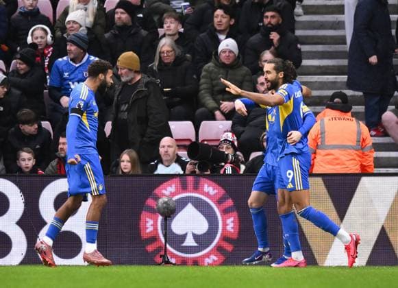 Dominic Calvert-Lewin of Leeds United celebrates scoring their first goal Sunderland v Leeds United, Premier League, Football, Stadium of Light, Sunderland, UK - 28 Dec 2025Sunderland Stadium of Light United Kingdom EDITORIAL USE ONLY No use with unauthorised audio, video, data, fixture lists, club league logos or live services. Online in-match use limited to 120 images, no video emulation. No use in betting, games or single club league player publications. Copyright: xRichardxLee Shutterstockx 16213166ap
