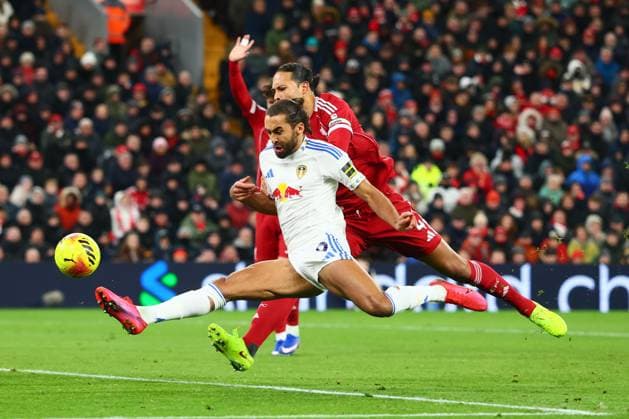 Dominic Calvert-Lewin of Leeds United has his goal disallowed Liverpool v Leeds United, Premier League, Football, Anfield, Liverpool, UK - 01 Jan 2026Liverpool Anfield United Kingdom EDITORIAL USE ONLY No use with unauthorised audio, video, data, fixture lists, club league logos or live services. Online in-match use limited to 120 images, no video emulation. No use in betting, games or single club league player publications. Copyright: xPaulxCurrie Shutterstockx 16216359bu