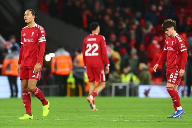 Virgil van Dijk of Liverpool looks dejected at the end of the match Liverpool v Leeds United, Premier League, Football, Anfield, Liverpool, UK - 01 Jan 2026Liverpool Anfield United Kingdom EDITORIAL USE ONLY No use with unauthorised audio, video, data, fixture lists, club league logos or live services. Online in-match use limited to 120 images, no video emulation. No use in betting, games or single club league player publications. Copyright: xPaulxCurrie Shutterstockx 16216359ci