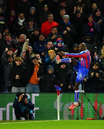 Jean-Philippe Mateta of Crystal Palace celebrates scoring the opening goal Crystal Palace v Fulham, Premier League, Football, Selhurst Park, London, UK - 01 Jan 2026London Selhurst Park United Kingdom EDITORIAL USE ONLY No use with unauthorised audio, video, data, fixture lists, club league logos or live services. Online in-match use limited to 120 images, no video emulation. No use in betting, games or single club league player publications. Copyright: xJavierxGarcia Shutterstockx 16216356fq