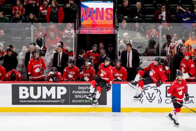 January 4, 2026, St. Paul, Mn, USA: Team Canada players react after loosing to Czechia in semifinal IIHF World Junior Hockey Championship action, in St. Paul, Minn., on Sunday, January 4, 2026. Canada News - January 4, 2026 - ZUMAc35_ 20260104_zaf_c35_059 Copyright: xChristopherxKatsarovx