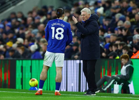 Everton manager David Moyes and Jack Grealish Everton v Wolverhampton Wanderers, Premier League, Football, Hill Dickinson Stadium, Liverpool, UK - 07 Jan 2026Liverpool Hill Dickinson Stadium United Kingdom EDITORIAL USE ONLY No use with unauthorised audio, video, data, fixture lists, club league logos or live services. Online in-match use limited to 120 images, no video emulation. No use in betting, games or single club league player publications. Copyright: xMattxWest Shutterstockx 16232881j