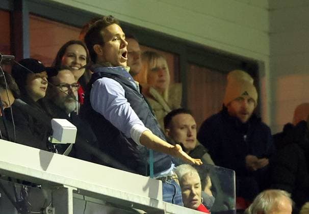 Wrexham co-owner Ryan Reynolds reacts Wrexham v Nottingham Forest, Emirates FA Cup, Third Round, Football, SToK Cae Ras, Wrexham, UK - 09 Jan 2026Wrexham SToK Cae Ras United Kingdom EDITORIAL USE ONLY No use with unauthorised audio, video, data, fixture lists, club league logos or live services. Online in-match use limited to 120 images, no video emulation. No use in betting, games or single club league player publications. Copyright: xKieranxMcManus Shutterstockx 16233000ax