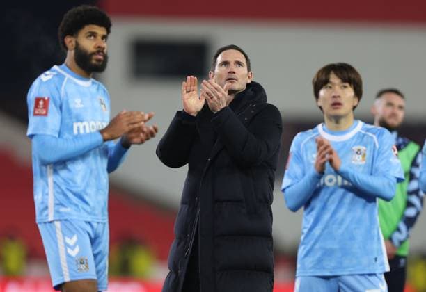 Coventry City manager Frank Lampard applauds the fans at full time Stoke City v Coventry City, Emirates FA Cup, Third Round, Football, Bet365 Stadium, Stoke-on-Trent, UK - 10 Jan 2026Stoke-on-Trent Bet365 Stadium United Kingdom EDITORIAL USE ONLY No use with unauthorised audio, video, data, fixture lists, club league logos or live services. Online in-match use limited to 120 images, no video emulation. No use in betting, games or single club league player publications. Copyright: xKieranxMcManus Shutterstockx 16246248da