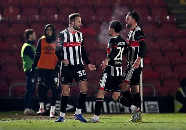 Charles Vernam of Grimsby Town celebrates after scoring the team s first goal Grimsby Town v Weston Super Mare, Emirates FA Cup, Third Round, Football, Blundell Park, Grimsby, UK - 10 Jan 2026Grimsby Blundell Park United Kingdom EDITORIAL USE ONLY No use with unauthorised audio, video, data, fixture lists, club league logos or live services. Online in-match use limited to 120 images, no video emulation. No use in betting, games or single club league player publications. Copyright: xAnnaxGowthorpe Shutterstockx 16246310x