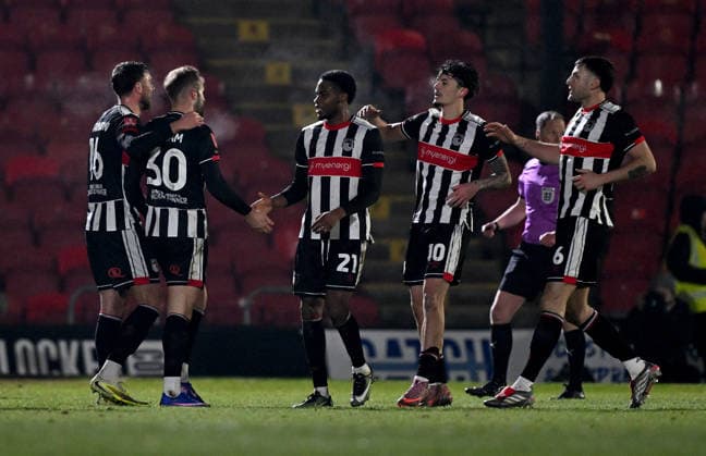 Charles Vernam of Grimsby Town celebrates after scoring the team s first goal Grimsby Town v Weston Super Mare, Emirates FA Cup, Third Round, Football, Blundell Park, Grimsby, UK - 10 Jan 2026Grimsby Blundell Park United Kingdom EDITORIAL USE ONLY No use with unauthorised audio, video, data, fixture lists, club league logos or live services. Online in-match use limited to 120 images, no video emulation. No use in betting, games or single club league player publications. Copyright: xAnnaxGowthorpe Shutterstockx 16246310z