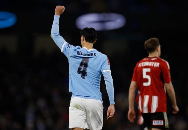 Tijjani Reijnders of Manchester City celebrates scoring a goal to make it 7-0 Manchester City v Exeter City, Emirates FA Cup, Third Round, Football, Etihad Stadium, Manchester, UK - 10 Jan 2026Manchester Etihad Stadium United Kingdom EDITORIAL USE ONLY No use with unauthorised audio, video, data, fixture lists, club league logos or live services. Online in-match use limited to 120 images, no video emulation. No use in betting, games or single club league player publications. Copyright: xWillxCooper Shutterstockx 16246255ca