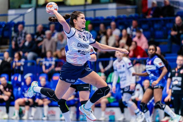 Maelle Faynel (Chambray Touraine Handball, 20) im Torwurf GER, HSG Blomberg-Lippe (GER) vs. Chambray Touraine Handball (FRA), Handball, EHF European League Women, Gruppenphase, 11.01.2026 GER, HSG Blomberg-Lippe (GER) vs. Chambray Touraine Handball (FRA), Handball, EHF European League Women, Gruppenphase, 11.01.2026 Lemgo Copyright: xEibner-Pressefoto JanxRollingerx EP_JSK