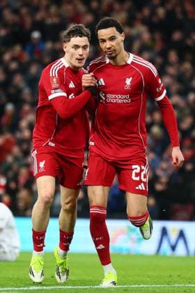 Florian Wirtz of Liverpool scores to make it 3-1 and celebrates Liverpool v Barnsley, Emirates FA Cup, Third Round, Football, Anfield, Liverpool, UK - 12 Jan 2026Liverpool Anfield United Kingdom EDITORIAL USE ONLY No use with unauthorised audio, video, data, fixture lists, club league logos or live services. Online in-match use limited to 120 images, no video emulation. No use in betting, games or single club league player publications. Copyright: xPaulxCurrie Shutterstockx 16246339cv